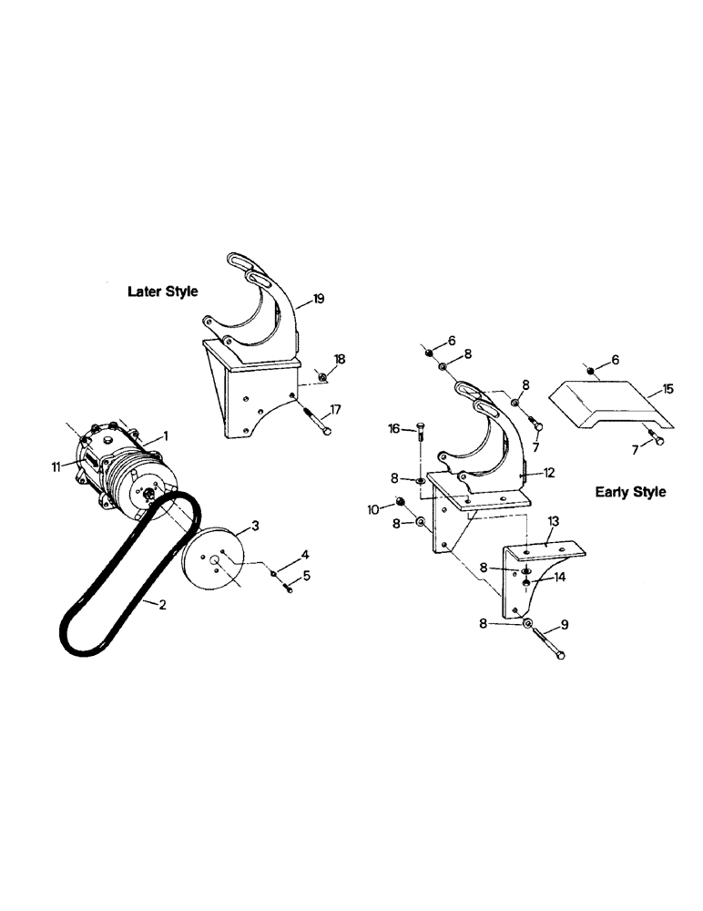 Схема запчастей Case IH PT225 - (03-11) - A/C COMPRESSOR & MOUNTING, CAT 3306 ENGINE (03) - Climate Control