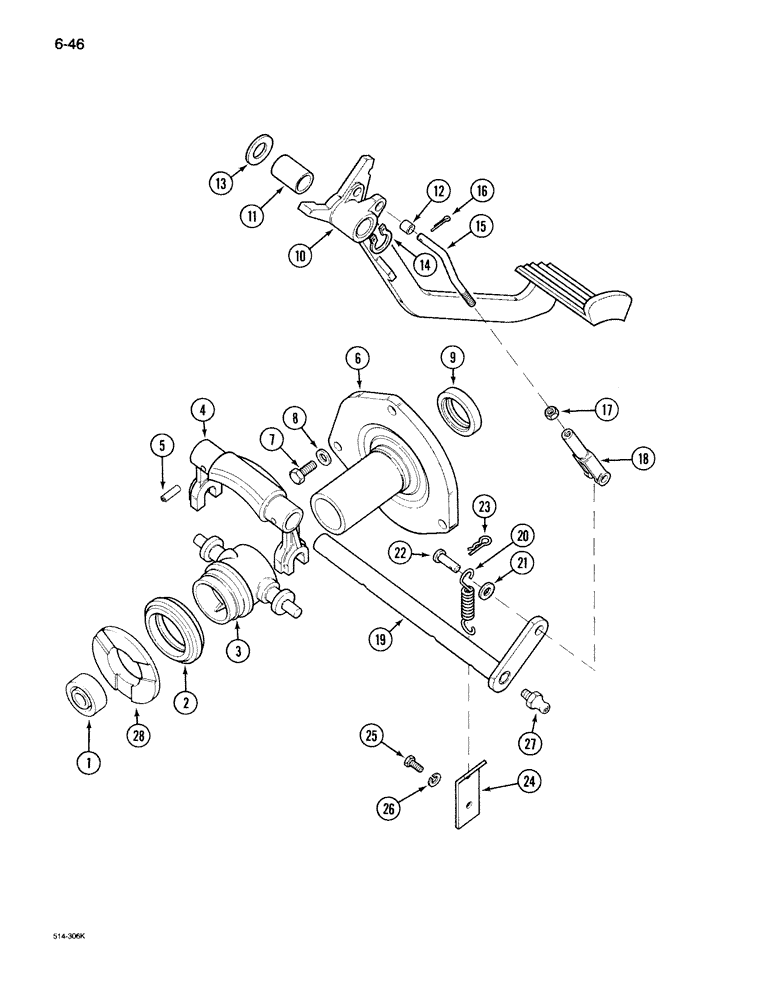 Схема запчастей Case IH 395 - (6-046) - CLUTCH CONTROLS (06) - POWER TRAIN