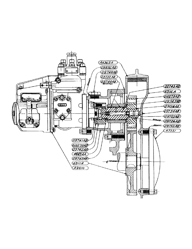 Схема запчастей Case IH 600-SERIES - (018) - POWRCEL DIESEL ENGINE, SINGLE PLUNGER FUEL PUMP AND DRIVE ASSEMBLY (02) - ENGINE