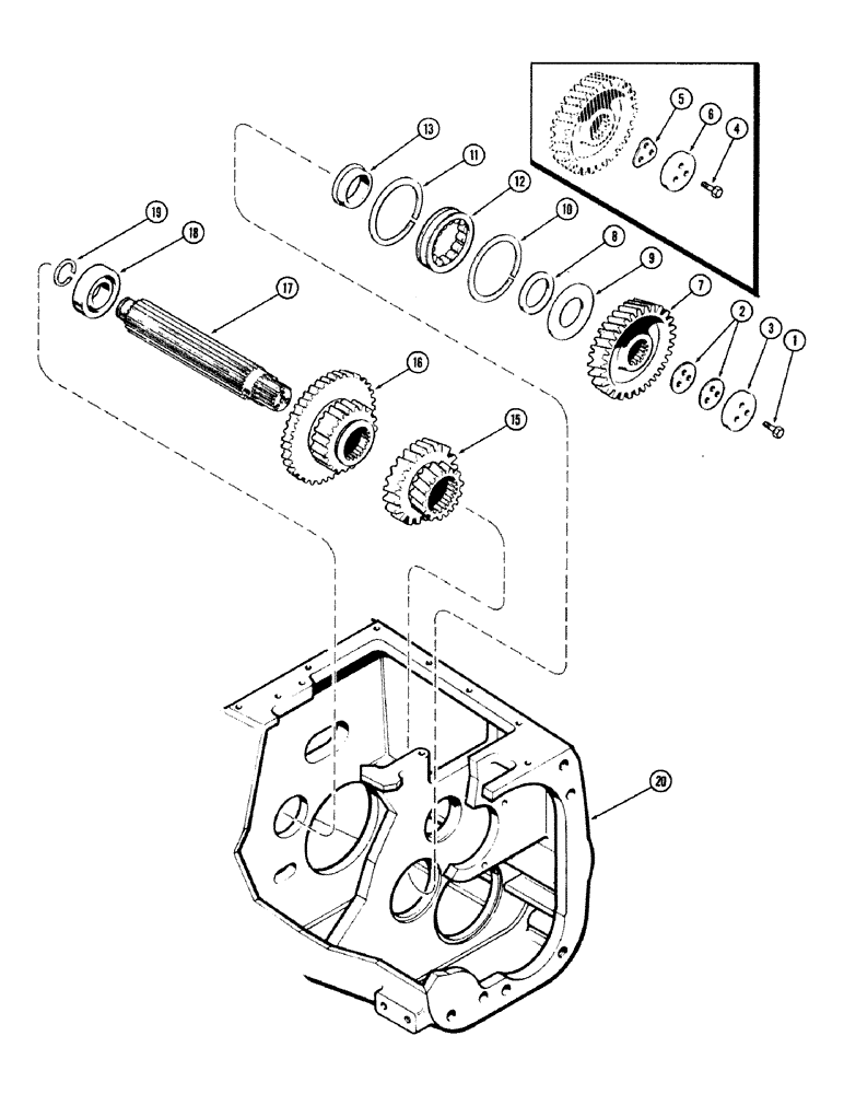 Схема запчастей Case IH 870 - (172) - SLIDING GEAR SHAFT, POWER SHIFT (06) - POWER TRAIN
