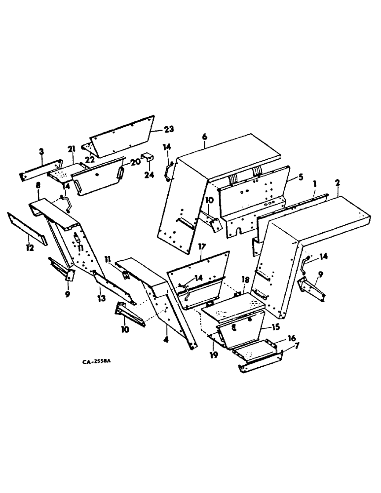 Схема запчастей Case IH 4166 - (13-03) - SUPERSTRUCTURE, FENDERS, STEPS, SUPPORTS AND CONNECTIONS (05) - SUPERSTRUCTURE