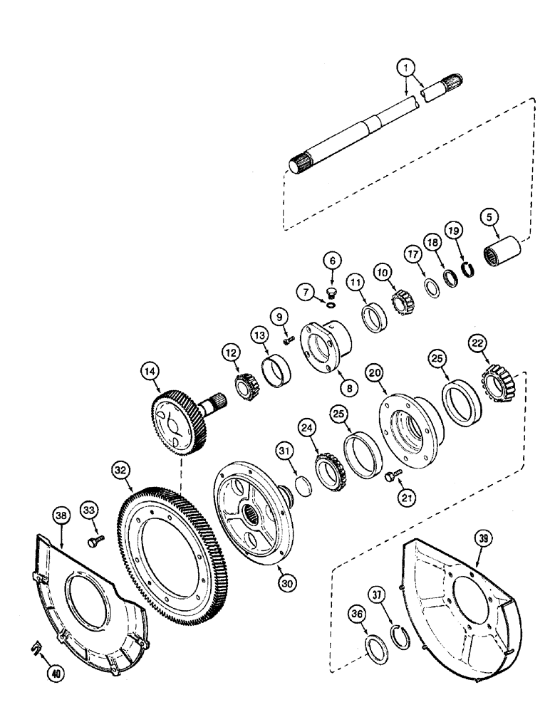 Схема запчастей Case IH 8910 - (6-082) - PTO REDUCTION GEARS (06) - POWER TRAIN