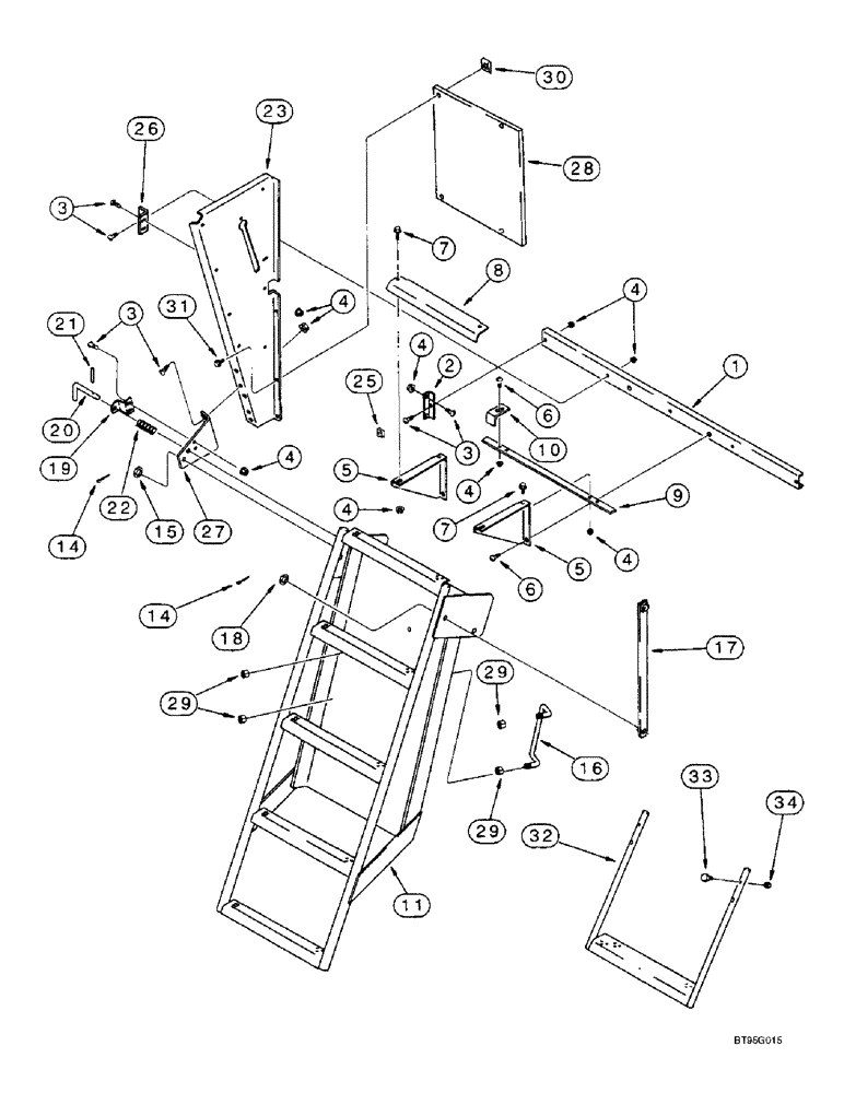 Схема запчастей Case IH 2166 - (9H-18) - SERVICE LADDER (12) - CHASSIS
