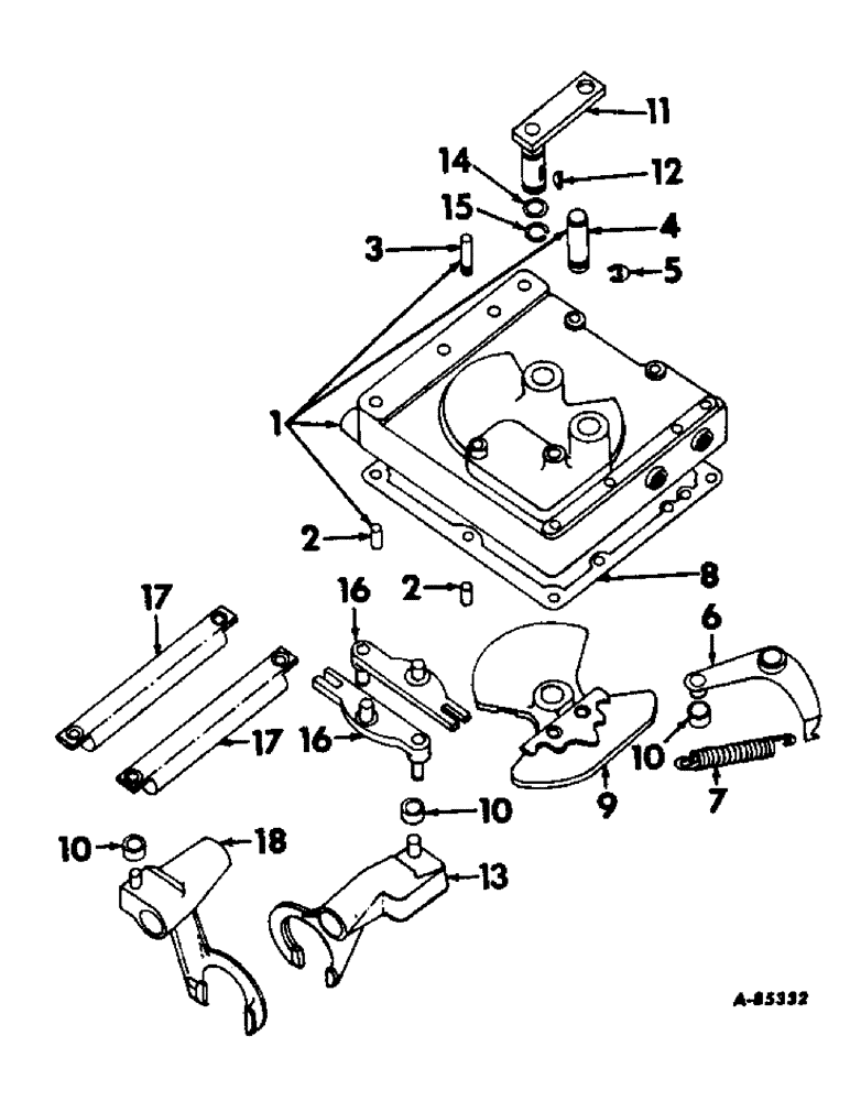 Схема запчастей Case IH 4156 - (H-07) - CONTROLS, GEAR SHIFT MECHANISM, SPEED TRANSMISSION Controls