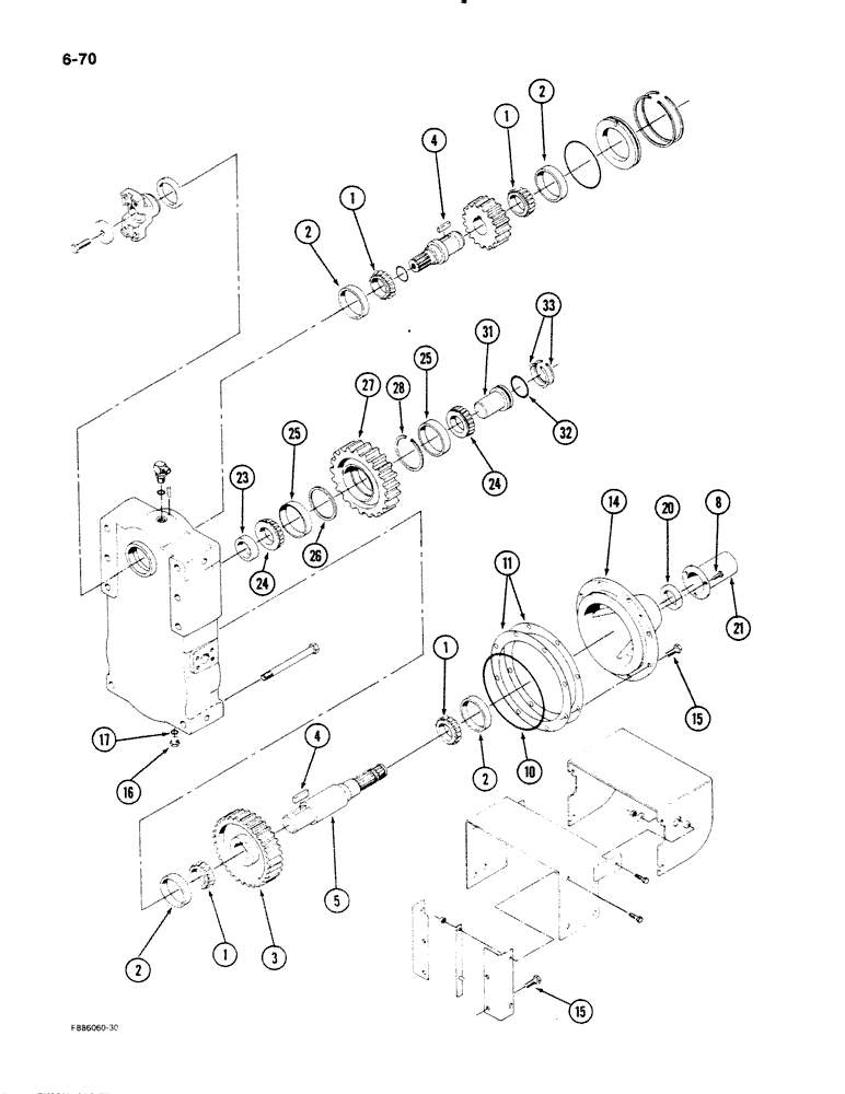 Схема запчастей Case IH STEIGER - (6-70) - PTO TRANSFER CASE ASSEMBLY (06) - POWER TRAIN