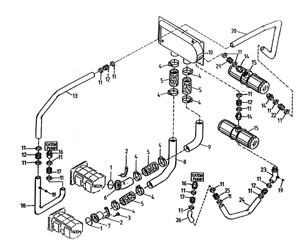 Схема запчастей Case IH 7000 - (B05-37) - HYDRAULIC SUCTION LINES (* HAGGLUNDS), (L10 PRIMARY VARIABLE Hydraulic Components & Circuits
