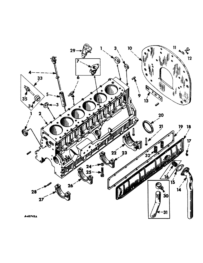 Схема запчастей Case IH 560 - (031) - DIESEL ENGINE, CRANKCASE AND RELATED PARTS (01) - ENGINE