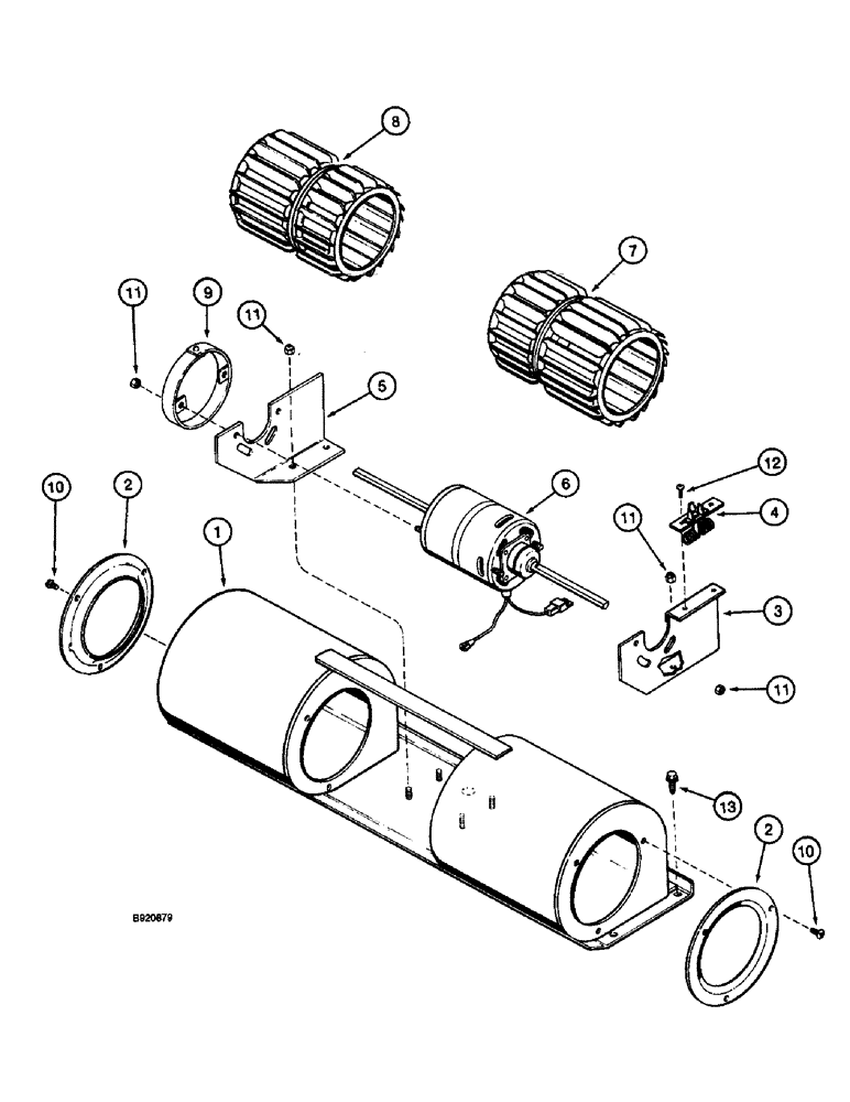 Схема запчастей Case IH 2055 - (9E-26) - BLOWER ASSEMBLY (10) - CAB & AIR CONDITIONING