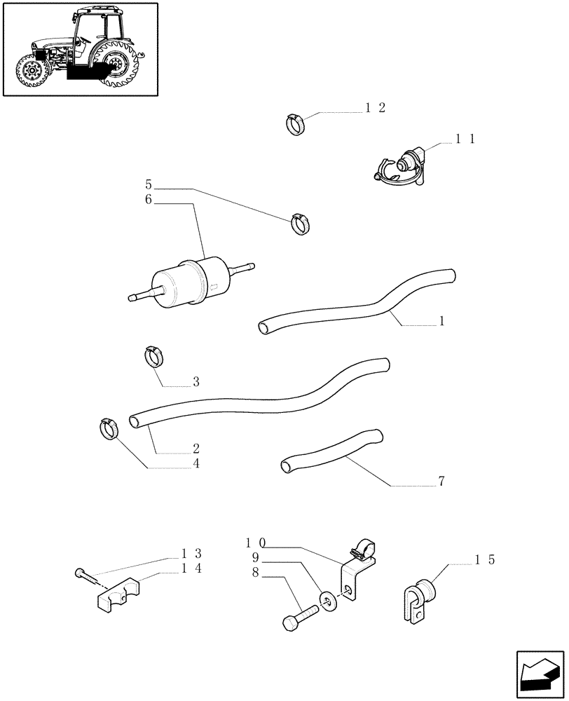 Схема запчастей Case IH JX1095C - (1.14.6) - FUEL PIPES (02) - ENGINE EQUIPMENT