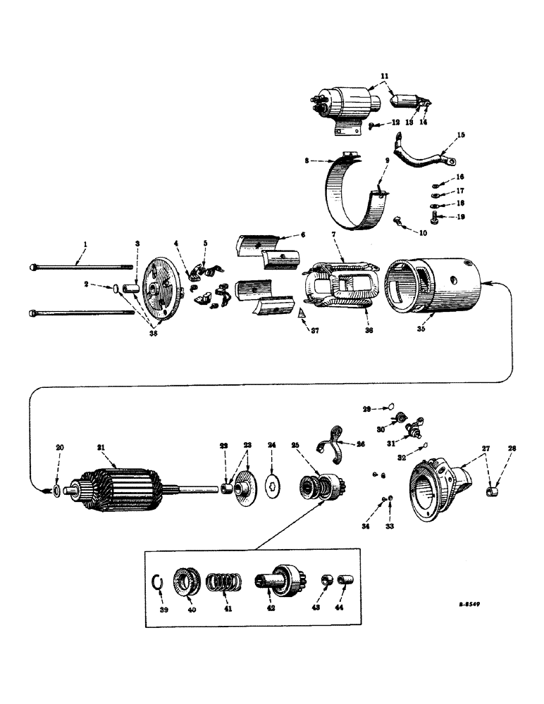 Схема запчастей Case IH 450-SERIES - (184) - ELECTRICAL SYSTEM, DIESEL ENGINE, CRANKING MOTOR, DELCO-REMY (06) - ELECTRICAL SYSTEMS