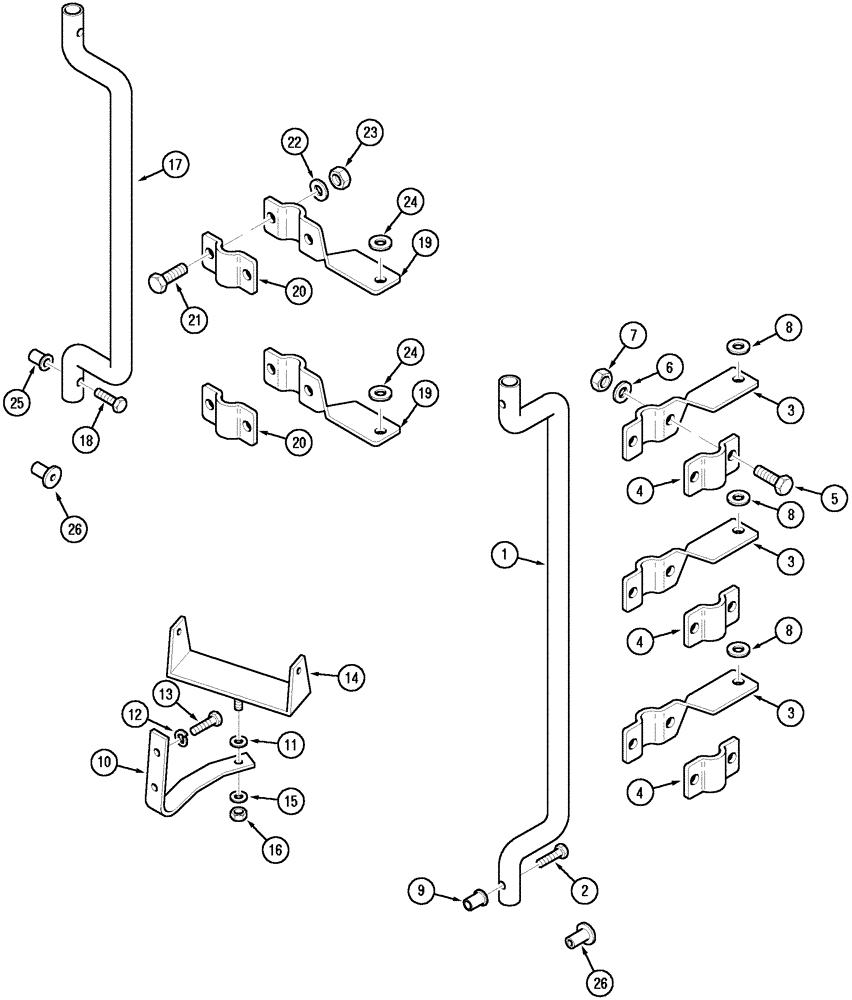 Схема запчастей Case IH MX120 - (09-20) - MONITOR MOUNTING (09) - CHASSIS/ATTACHMENTS