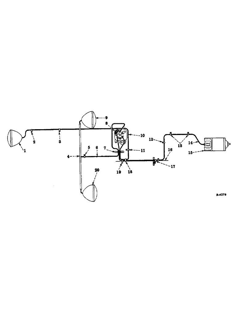 Схема запчастей Case IH FARMALL MV - (116) - ELECTRICAL SYSTEM, CARBURETED ENGINE, WIRING DIAGRAM ELECTRIC LIGHTING, "M" AND "MV" (06) - ELECTRICAL SYSTEMS
