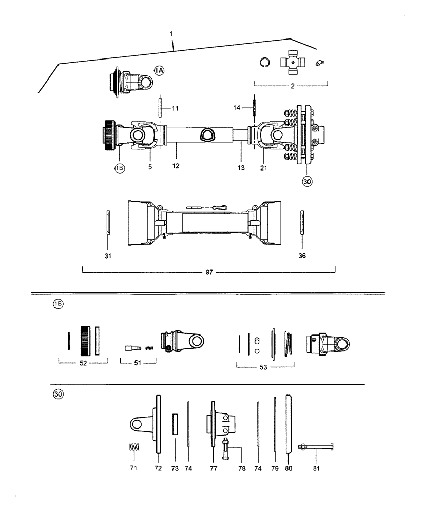 Схема запчастей Case IH 717721406 - (030) - DRIVELINE 