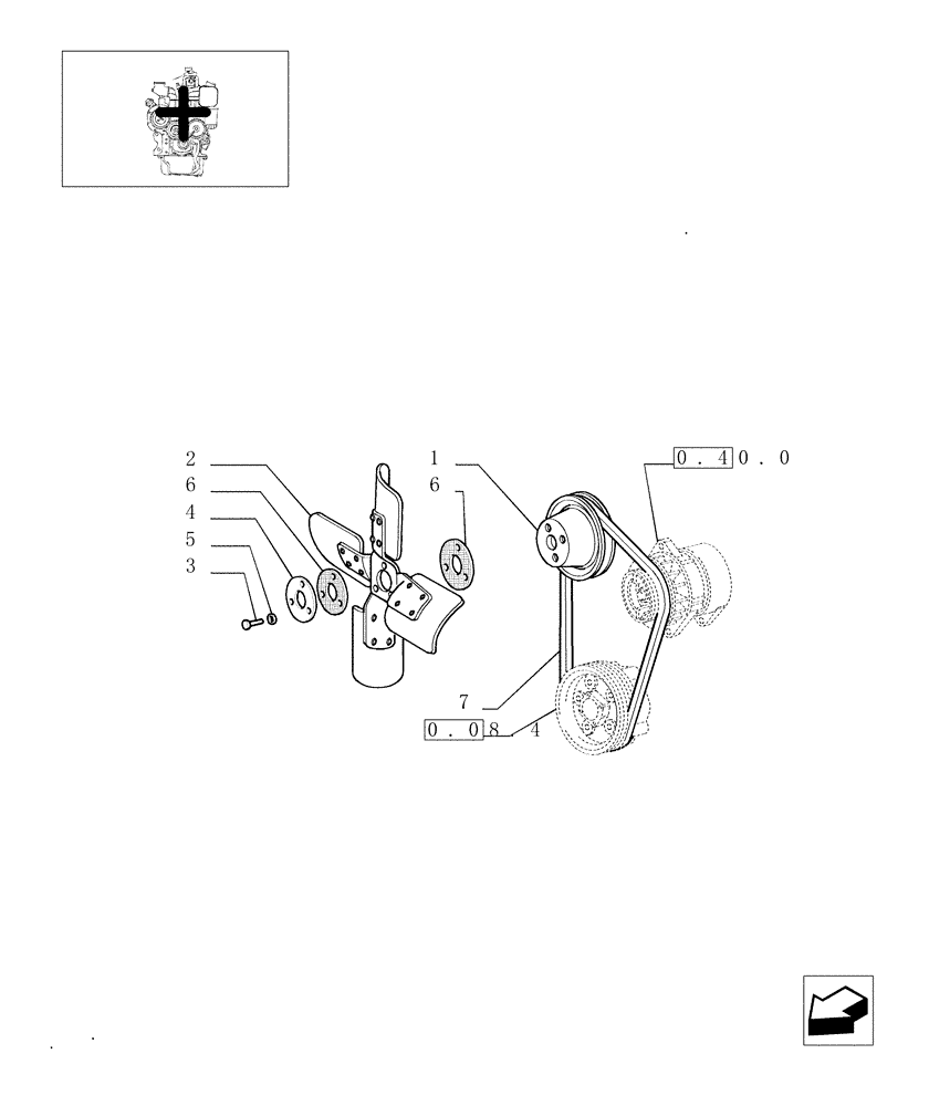 Схема запчастей Case IH 8045.05.406 - (0.34.7) - ENGINE, FAN (500327171) 