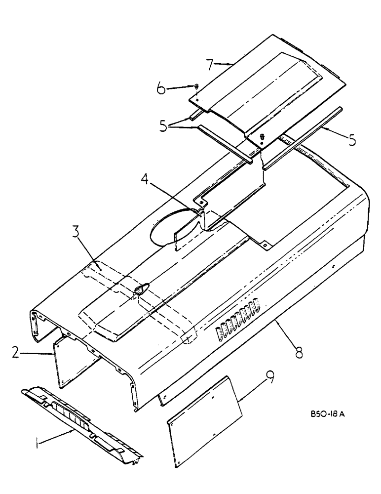 Схема запчастей Case IH 268 - (13-002) - HOOD AND PANEL (05) - SUPERSTRUCTURE