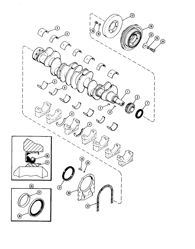 Схема запчастей Case IH 504DT - (042) - CRANKSHAFT, ENGINE LESS FUEL DEVICE, 504DT TURBOCHARGED ENGINES (10) - ENGINE