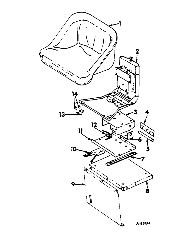 Схема запчастей Case IH 622 - (M-04) - SEAT, OPERATORS PLATFORM & MISC., OPERATORS SEAT, SERIAL NOS (10) - OPERATORS PLATFORM
