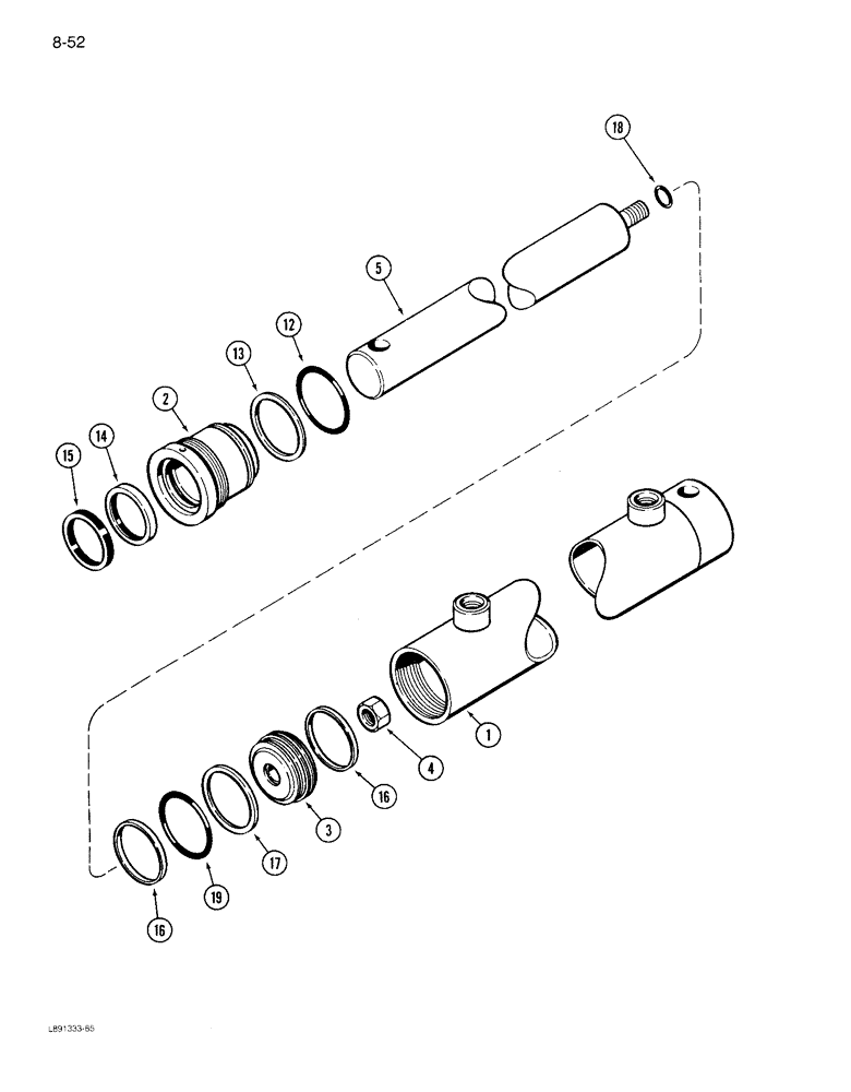 Схема запчастей Case IH 1822 - (8-52) - BASKET LIFT MASTER CYLINDER (07) - HYDRAULICS