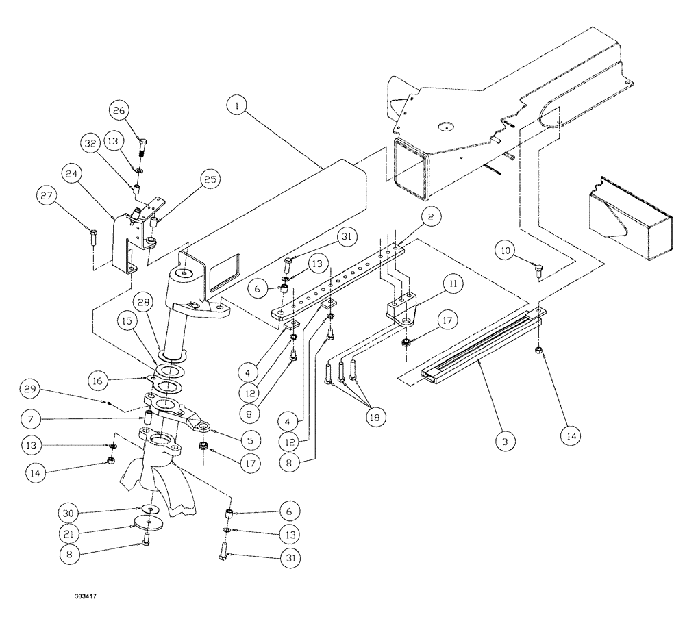 Схема запчастей Case IH SPX3200B - (073) - AXLE ASSEMBLY, STEER, LF (27) - REAR AXLE SYSTEM