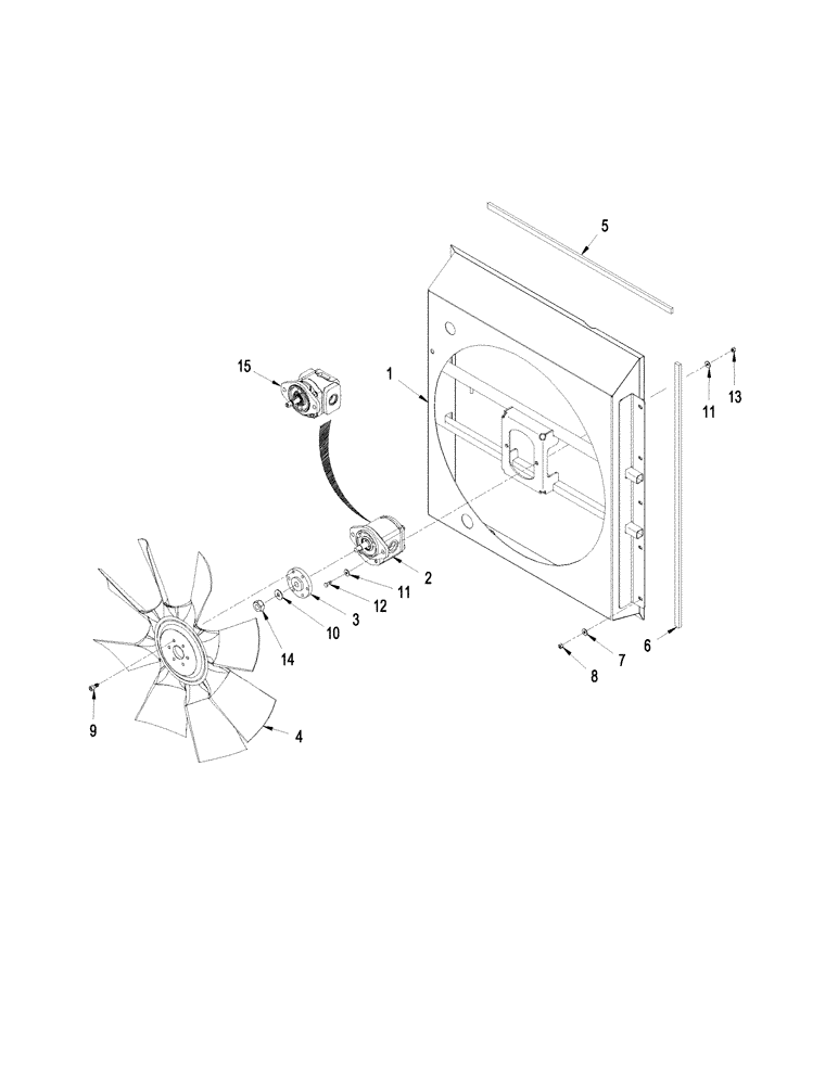 Схема запчастей Case IH STX425 - (02-03[03]) - HYDRAULIC FAN DRIVE - MOUNTING (02) - ENGINE