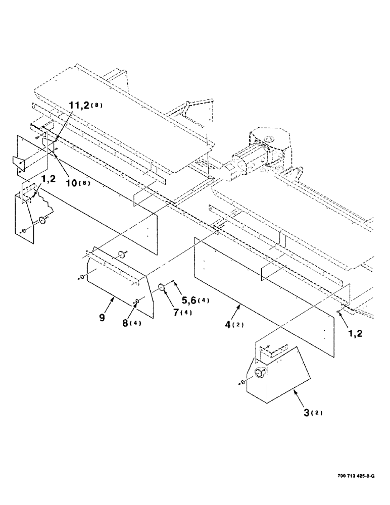 Схема запчастей Case IH 8315 - (7-20) - CURTAIN ASSEMBLY (09) - CHASSIS