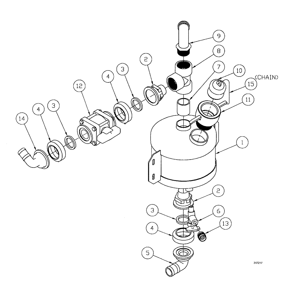 Схема запчастей Case IH SPX3200 - (09-102) - SOAP TANK PLUMBING GROUP (78) - SPRAYING