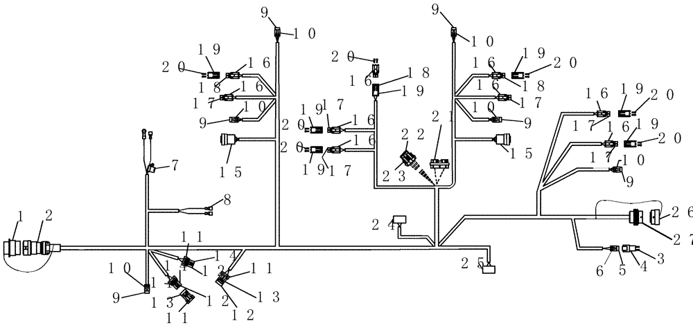 Схема запчастей Case IH 3380 - (55.100.04) - TOW BETWEEN AIR CART HARNESS (55) - ELECTRICAL SYSTEMS