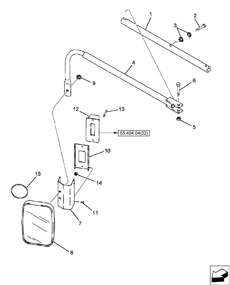 Схема запчастей Case IH 2588 - (90.118.01[01]) - CAB - MIRROR, REAR VIEW WITH WARNING LAMP - BSN HAJ302029 (90) - PLATFORM, CAB, BODYWORK AND DECALS