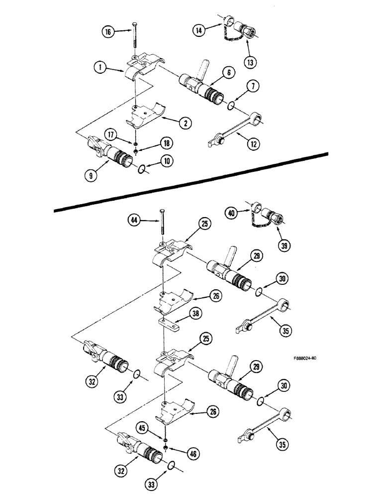Схема запчастей Case IH 9150 - (8-48) - QUICK DISCONNECT COUPLER ASSEMBLY, SINGLE REMOTE (08) - HYDRAULICS