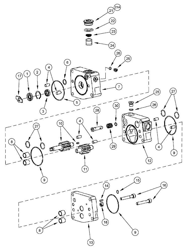 Схема запчастей Case IH FLX4010 - (02-074) - FUEL INJECTION PUMP - GEAR PUMP KIT, FLX4510 (01) - ENGINE