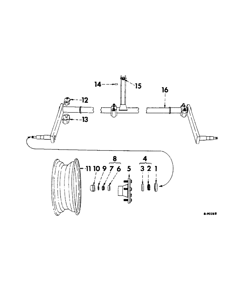 Схема запчастей Case IH 25 - (A-19) - TRAILER AXLE AND WHEELS, (FOR NO. 25 ROTARY CUTTER) 