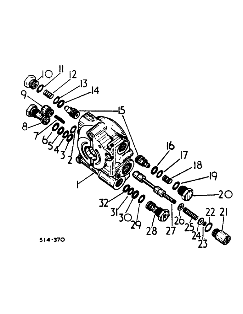 Схема запчастей Case IH HYDRO 84 - (07-14) - DRIVE TRAIN, CENTER SECTION VALVE, HYDRO 84 TRACTORS (04) - Drive Train