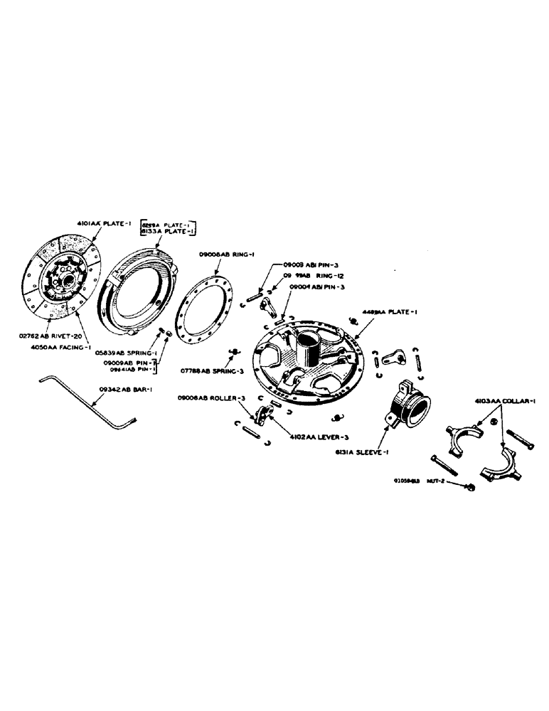 Схема запчастей Case IH DC-SERIES - (062) - ENGINE CLUTCH, HAND OPERATED (06) - POWER TRAIN
