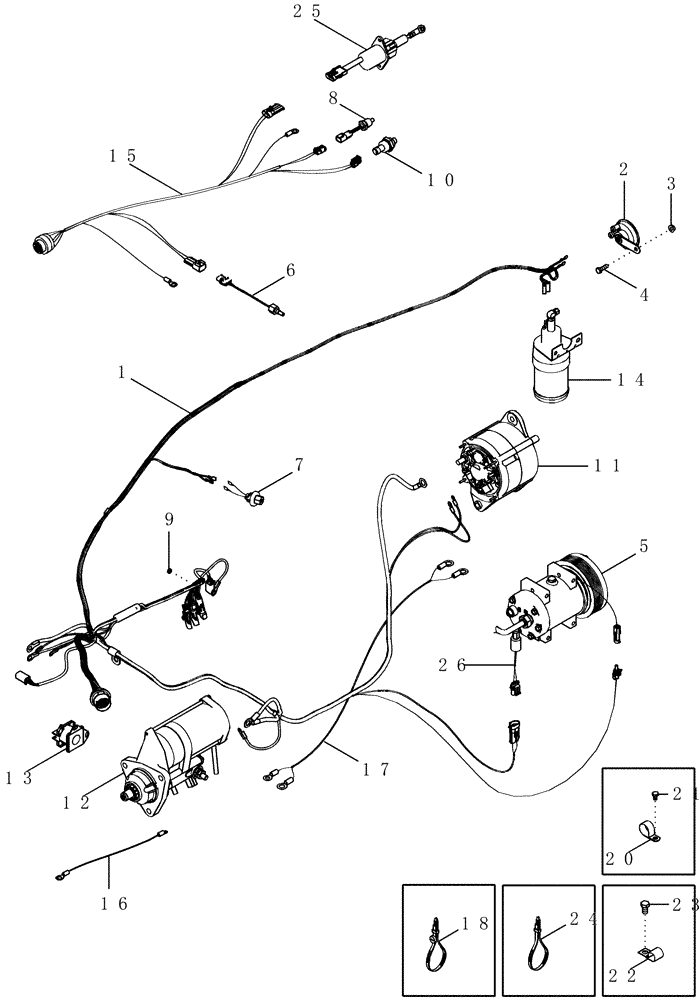 Схема запчастей Case IH MX230 - (04-01) - HARNESS - ENGINE, MX210 AND MX230 (04) - ELECTRICAL SYSTEMS