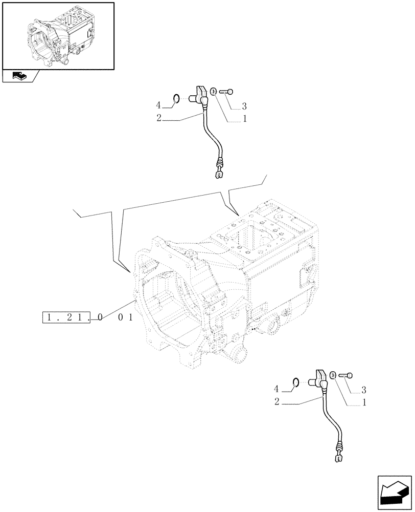 Схема запчастей Case IH PUMA 195 - (1.75.0[03]) - GEARBOX HOUSING SENSORS AND SWITCHES (06) - ELECTRICAL SYSTEMS