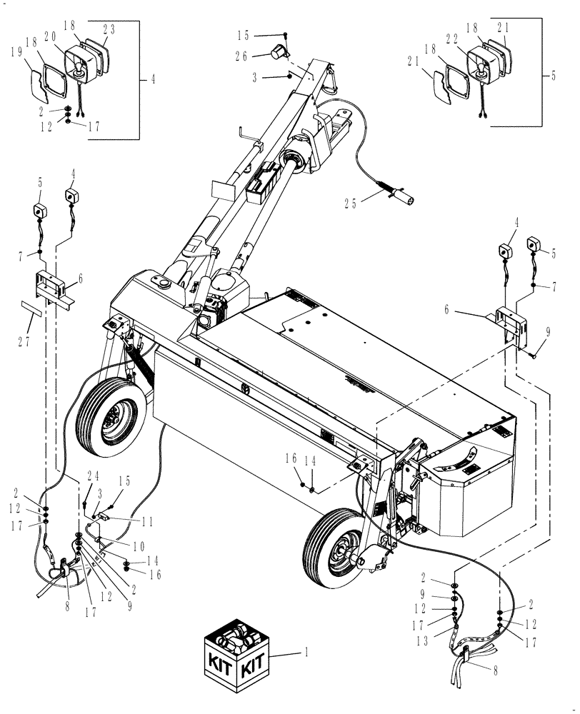 Схема запчастей Case IH TD102 - (06.01) - LIGHT KIT (55) - ELECTRICAL SYSTEMS