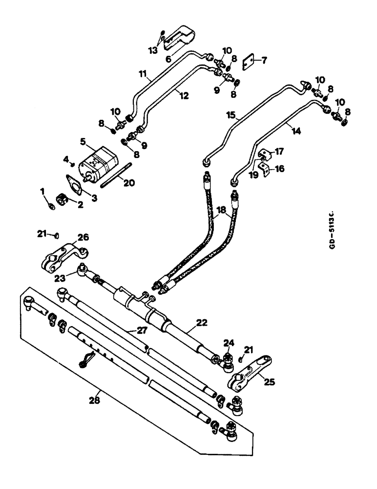 Схема запчастей Case IH 744 - (2G02) - POWER STEERING (07) - HYDRAULICS