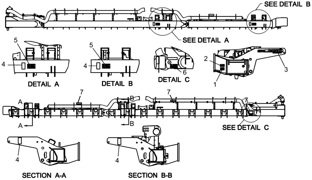 Схема запчастей Case IH 1260 - (90.108.02) - DECALS - WING PACKAGE (90) - PLATFORM, CAB, BODYWORK AND DECALS