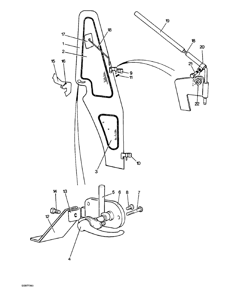 Схема запчастей Case IH 885 - (9-50) - CAB DOORS, 885 AND 885H TRACTORS WITH CLAD DB WEATHERFRAME (09) - CHASSIS/ATTACHMENTS