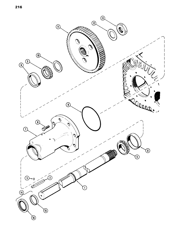 Схема запчастей Case IH 870 - (216) - REAR AXLE, 41-3/16 INCHES LONG (06) - POWER TRAIN