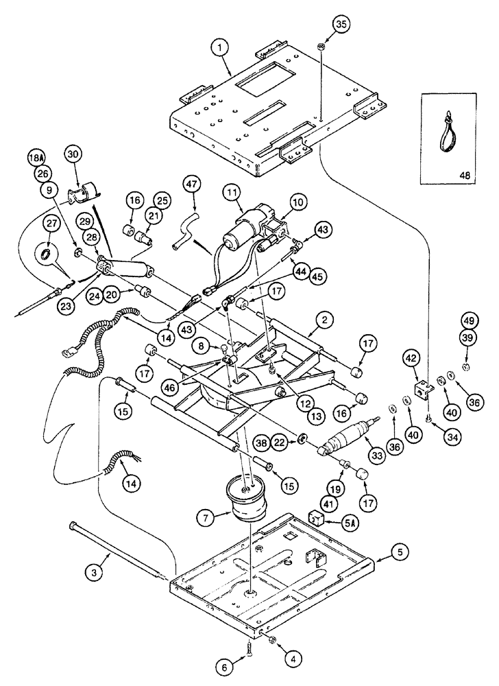 Схема запчастей Case IH 7230 - (9-094) - DELUXE AIR SUSPENSION SEAT, SUSPENSION, TRACTOR PIN JJA0061559 AND AFTER (09) - CHASSIS/ATTACHMENTS