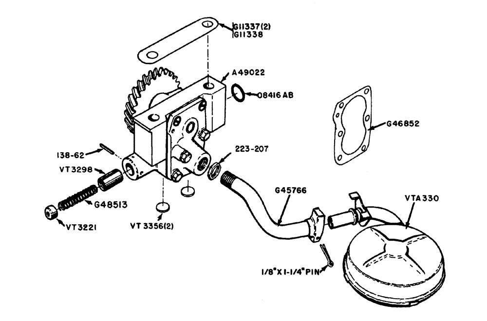 Схема запчастей Case IH 630 - (005) - ENGINE OIL PUMP (02) - ENGINE