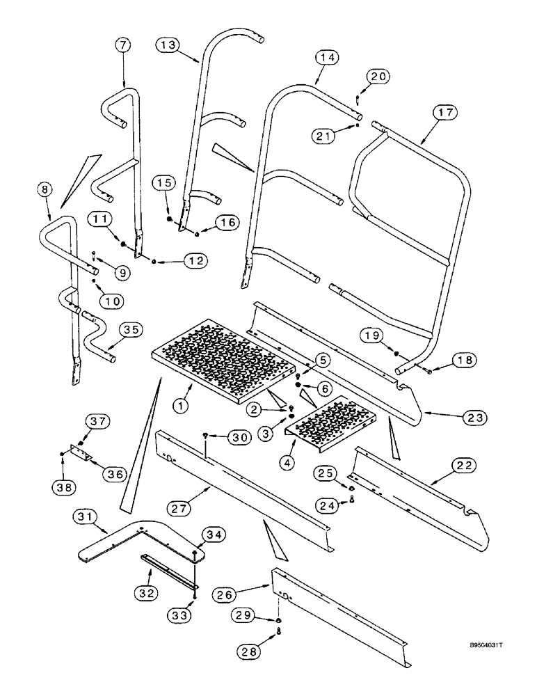 Схема запчастей Case IH 2166 - (9H-26) - LEFT-HAND OPERATORS PLATFORM (12) - CHASSIS