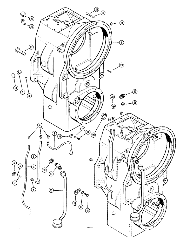 Схема запчастей Case IH 1470 - (082) - TRANSMISSION CASE AND OIL TUBES (06) - POWER TRAIN
