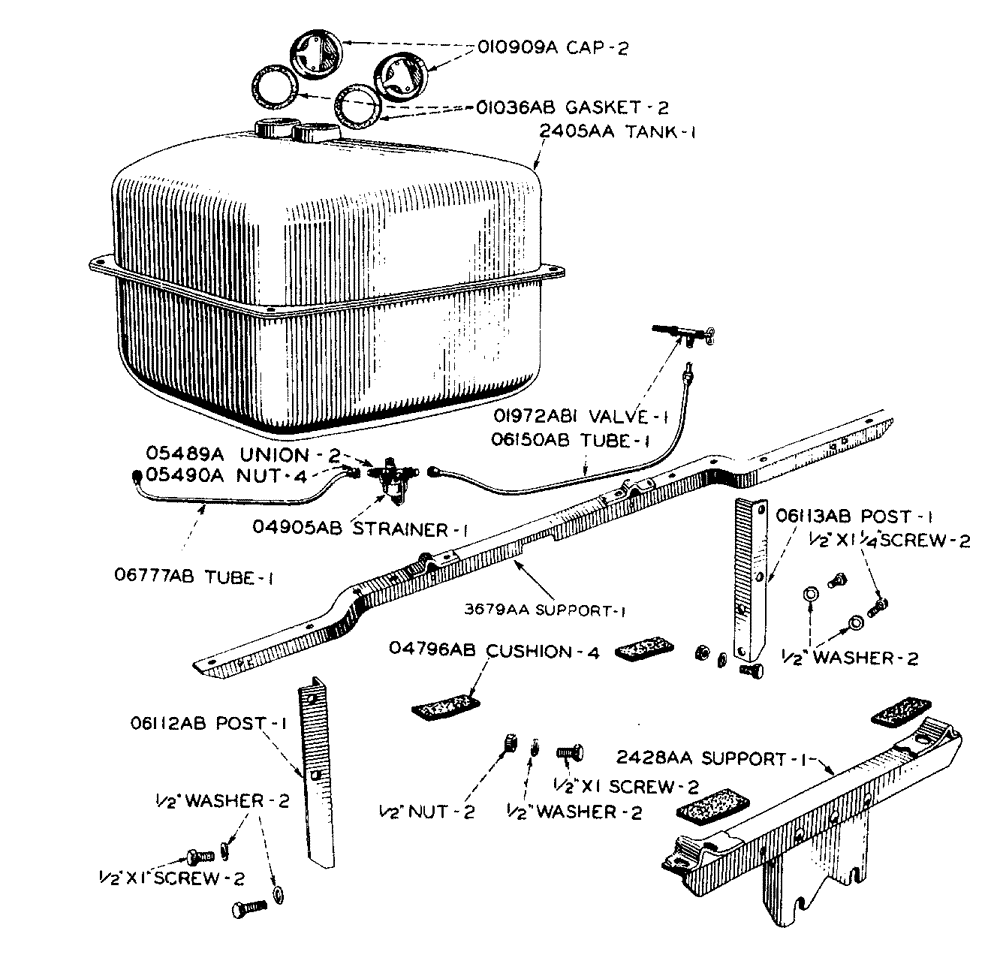 Схема запчастей Case IH LA-SERIES - (028) - TWO COMPARTMENT TANK - LOW COST FUEL (03) - FUEL SYSTEM
