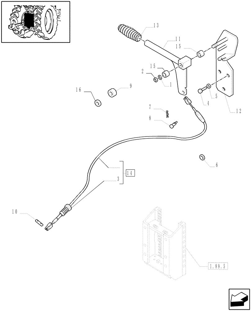Схема запчастей Case IH MAXXUM 110 - (1.89.5/05) - APUH - HYDRAULIC PUSH BACK WITH SWINGING DRAWBAR - LEVER (VAR.331945-332945-333945) (09) - IMPLEMENT LIFT