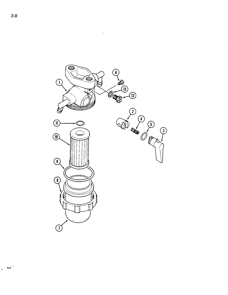 Схема запчастей Case IH 1120 - (3-08) - FUEL FILTER (03) - FUEL SYSTEM
