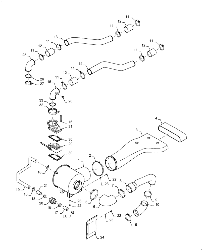 Схема запчастей Case IH STEIGER 335 - (02-03) - AIR INTAKE (02) - ENGINE