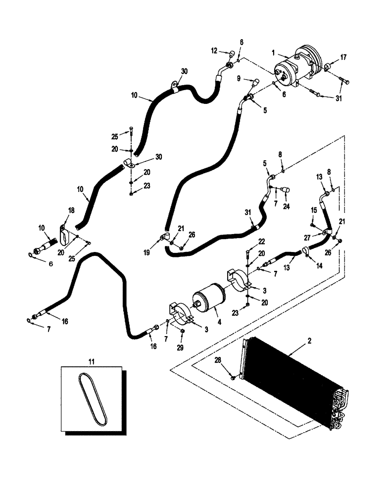 Схема запчастей Case IH STEIGER 485 - (09-49) - AIR CONDITIONING SYSTEM, STEIGER 385 / 435 & 485 (09) - CHASSIS