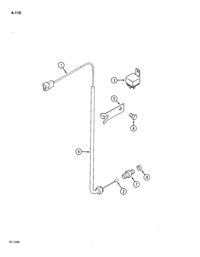 Схема запчастей Case IH 385 - (4-110) - ELECTRICAL CONTROL, 4 WHEEL DRIVE, TRACTORS P.I.N. 18001 AND AFTER (04) - ELECTRICAL SYSTEMS